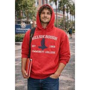 Hillsborough Community College Tampa Florida Hoodie Size XL Burgundy w Pockets